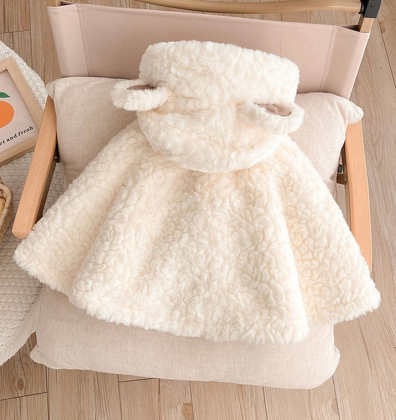 Teddy bear fleece poncho