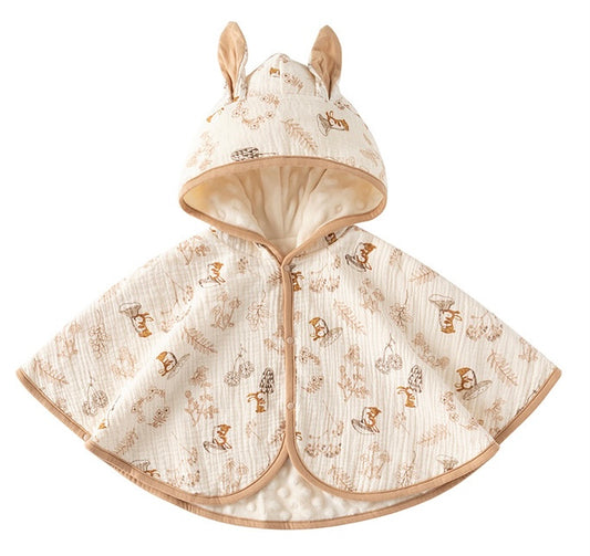 “Enchanted woods” cotton gauze poncho