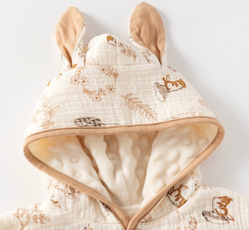 “Enchanted woods” cotton gauze poncho