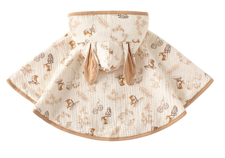 “Enchanted woods” cotton gauze poncho